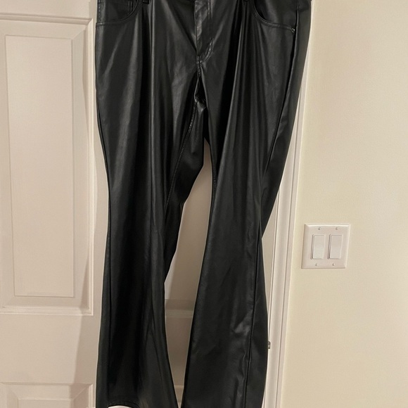 Black Faux Leather Pants - Picture 1 of 6